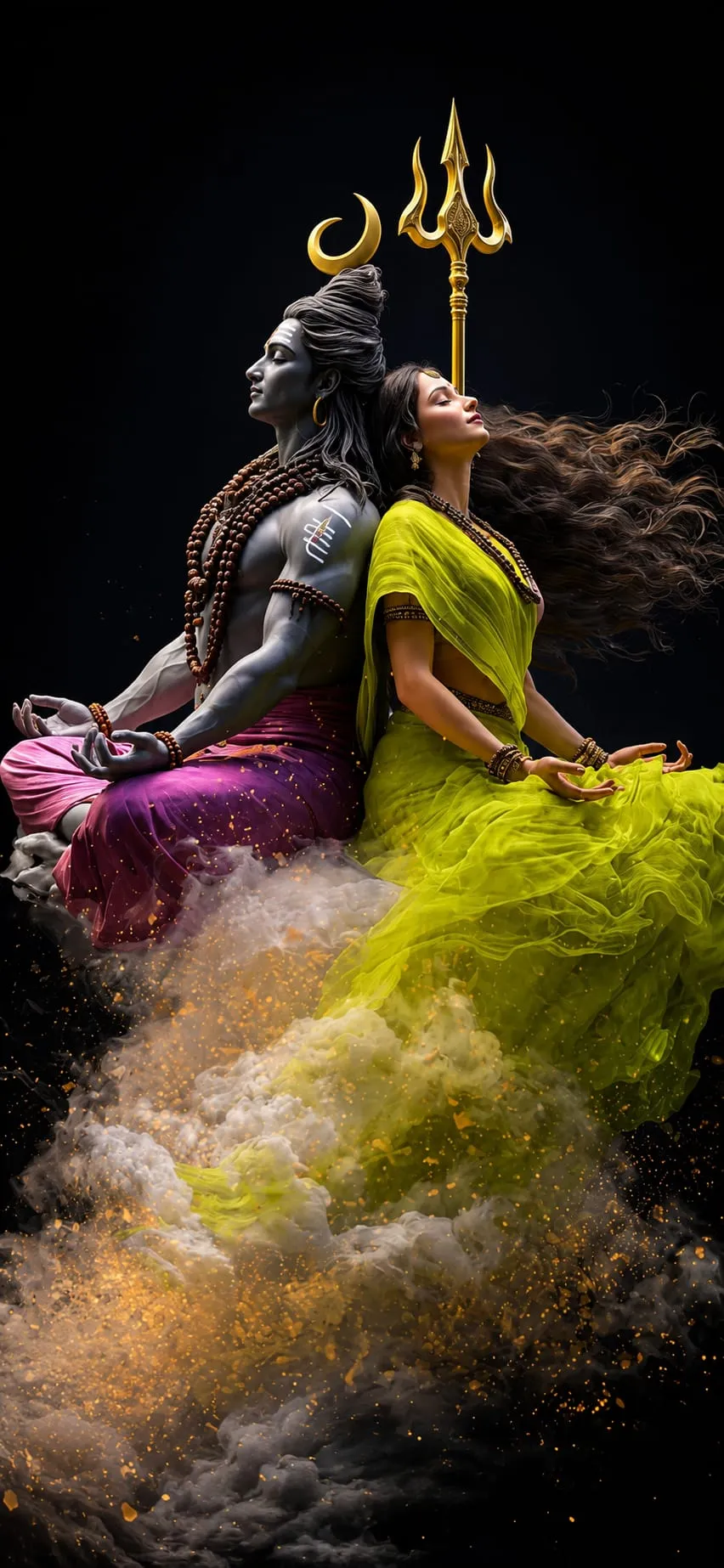 Devotional wallpaper of Shiv and Parvati