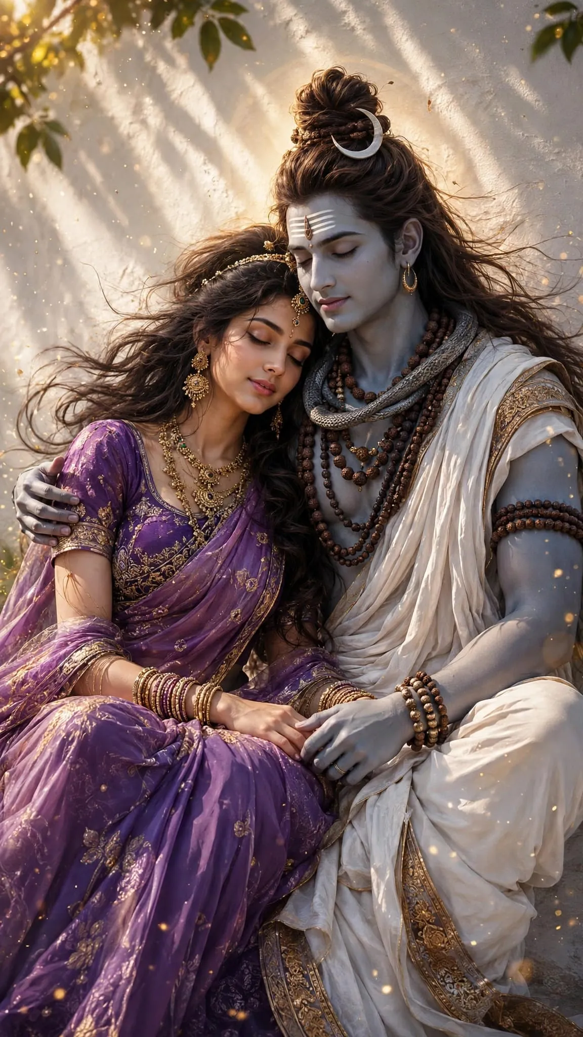Devotional video wallpaper of Shiv and Parvati