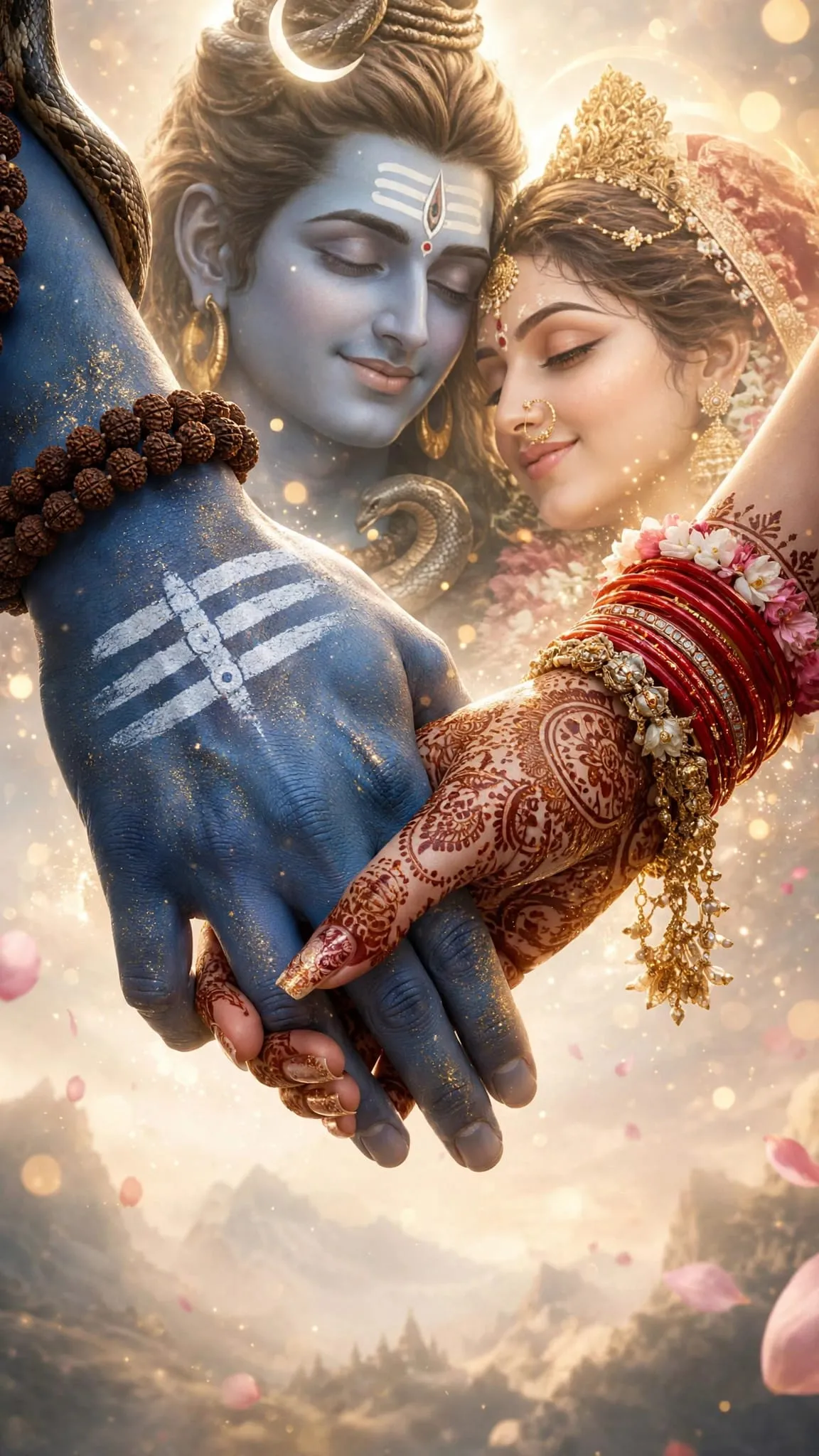 Devotional video wallpaper of Shiv and Parvati