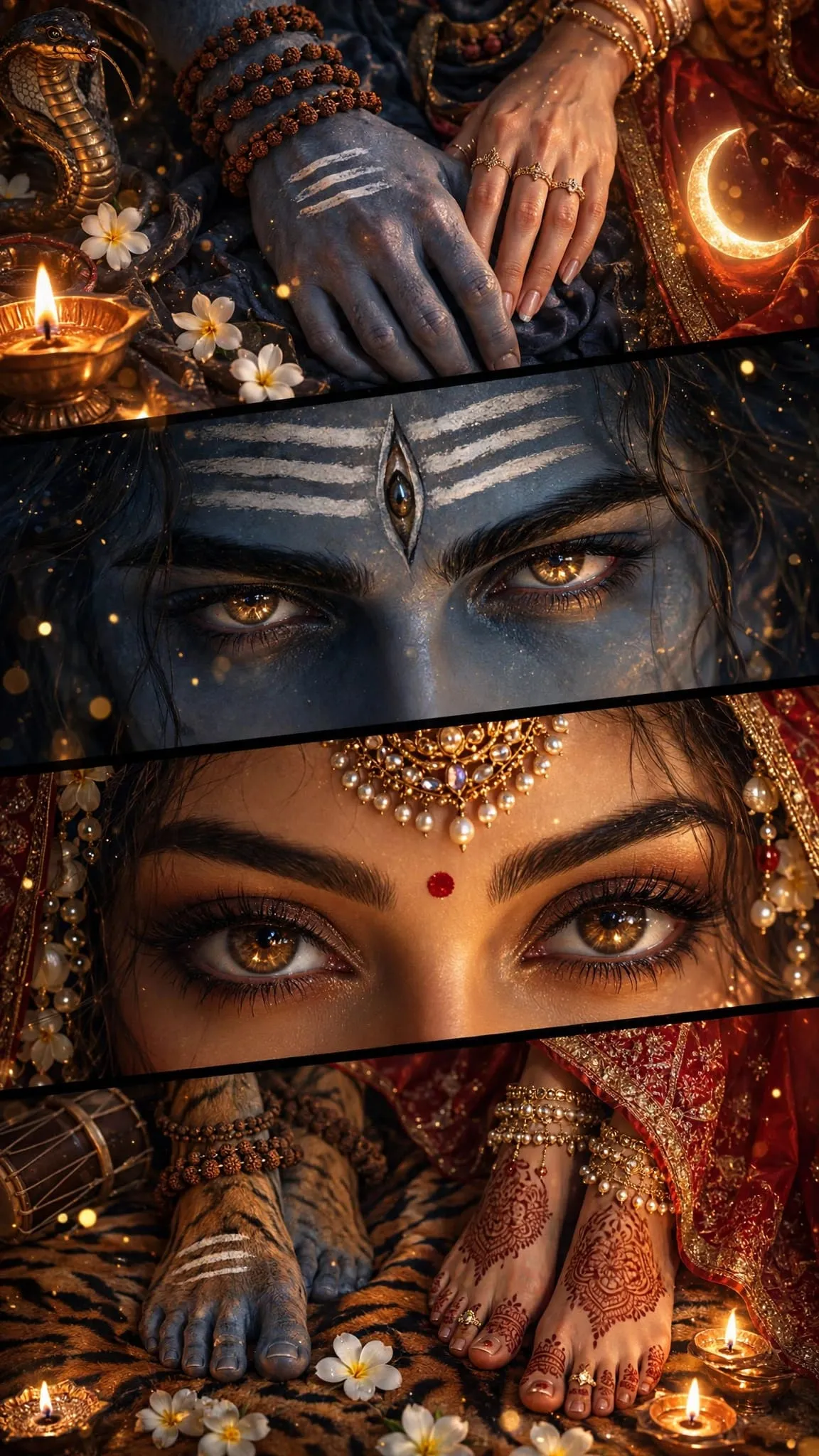 Devotional video wallpaper of Shiv and Parvati