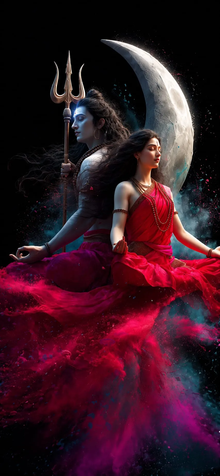 Devotional wallpaper of Shiv and Parvati