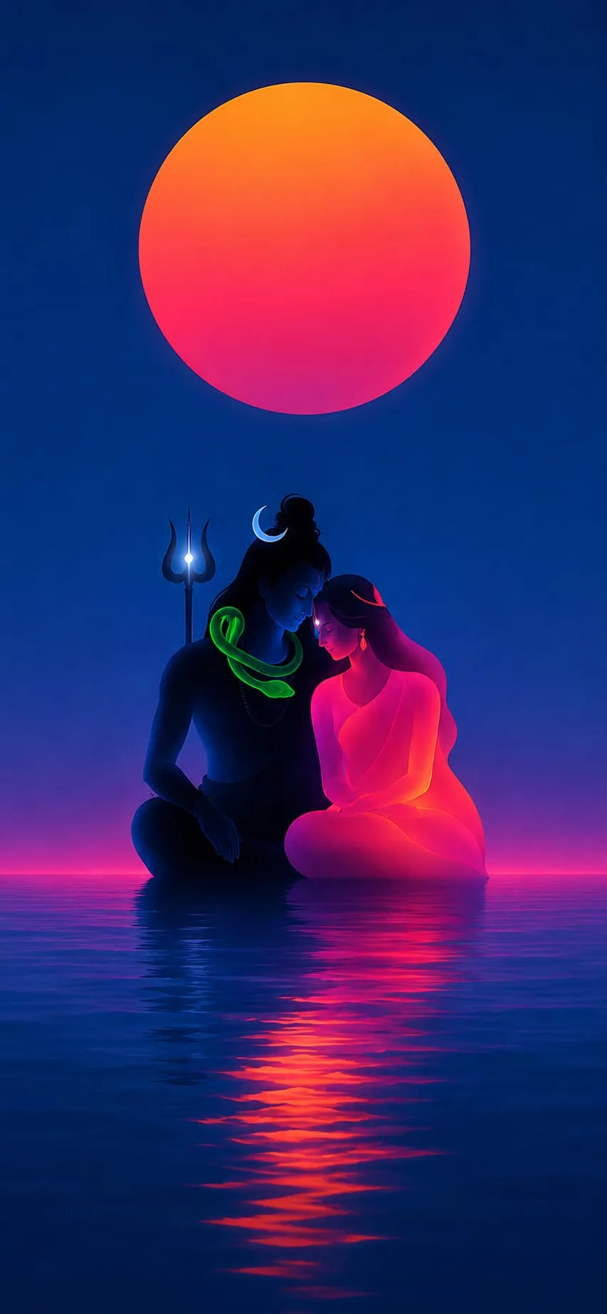 Devotional wallpaper of Shiv and Parvati