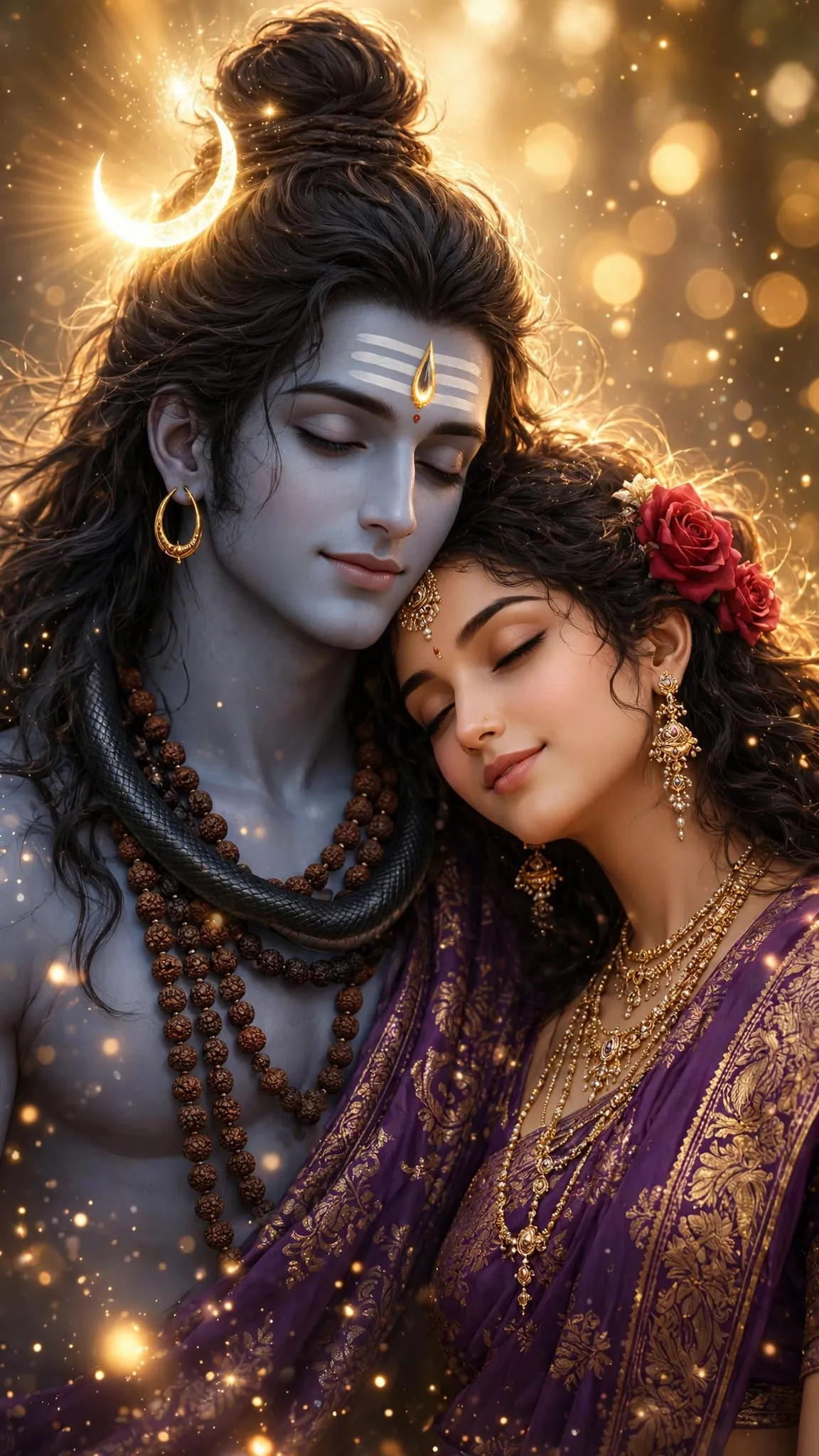 Devotional video wallpaper of Shiv and Parvati