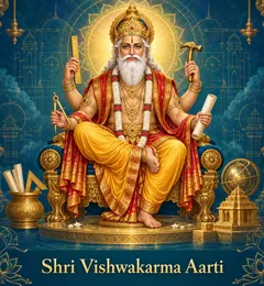 Devotional illustration accompanying Shri Vishwakarma Aarti