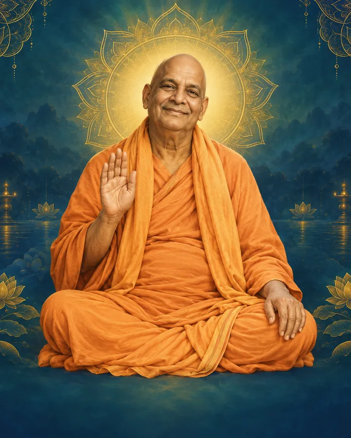 Devotional depiction of Sivananda