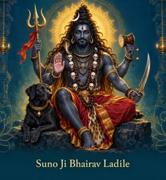 Devotional illustration accompanying Suno Ji Bhairav Ladile