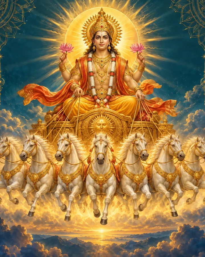 Devotional depiction of Surya