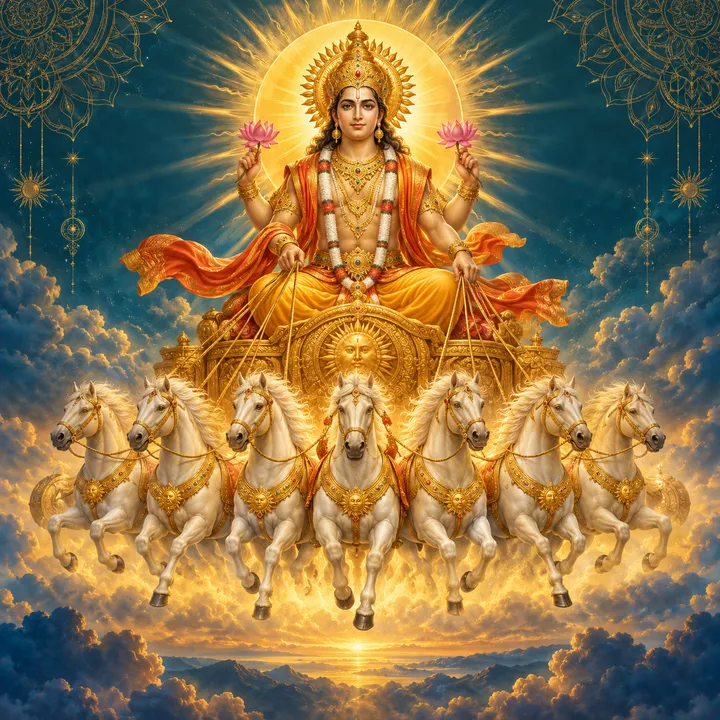 Devotional depiction of Surya