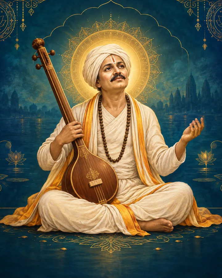 Devotional depiction of Tukaram