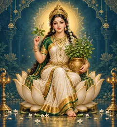 Devotional depiction of Tulsi