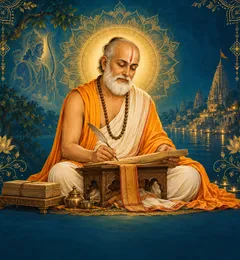 Devotional depiction of Tulsidas