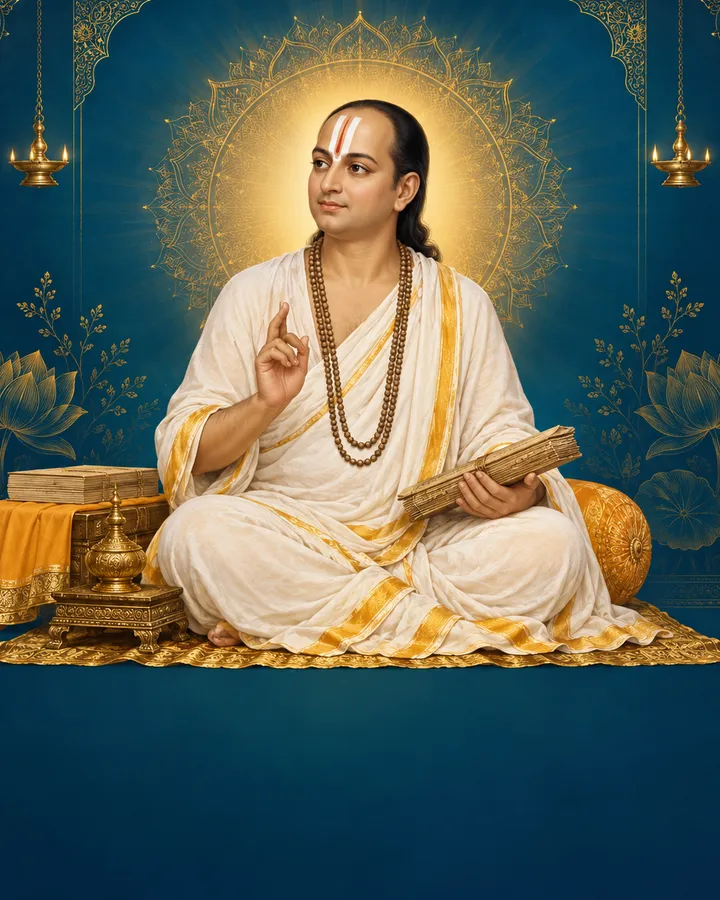 Devotional depiction of Vallabhacharya