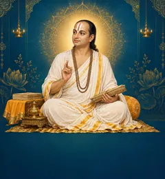Devotional depiction of Vallabhacharya