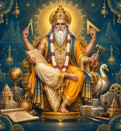 Devotional depiction of Vishwakarma